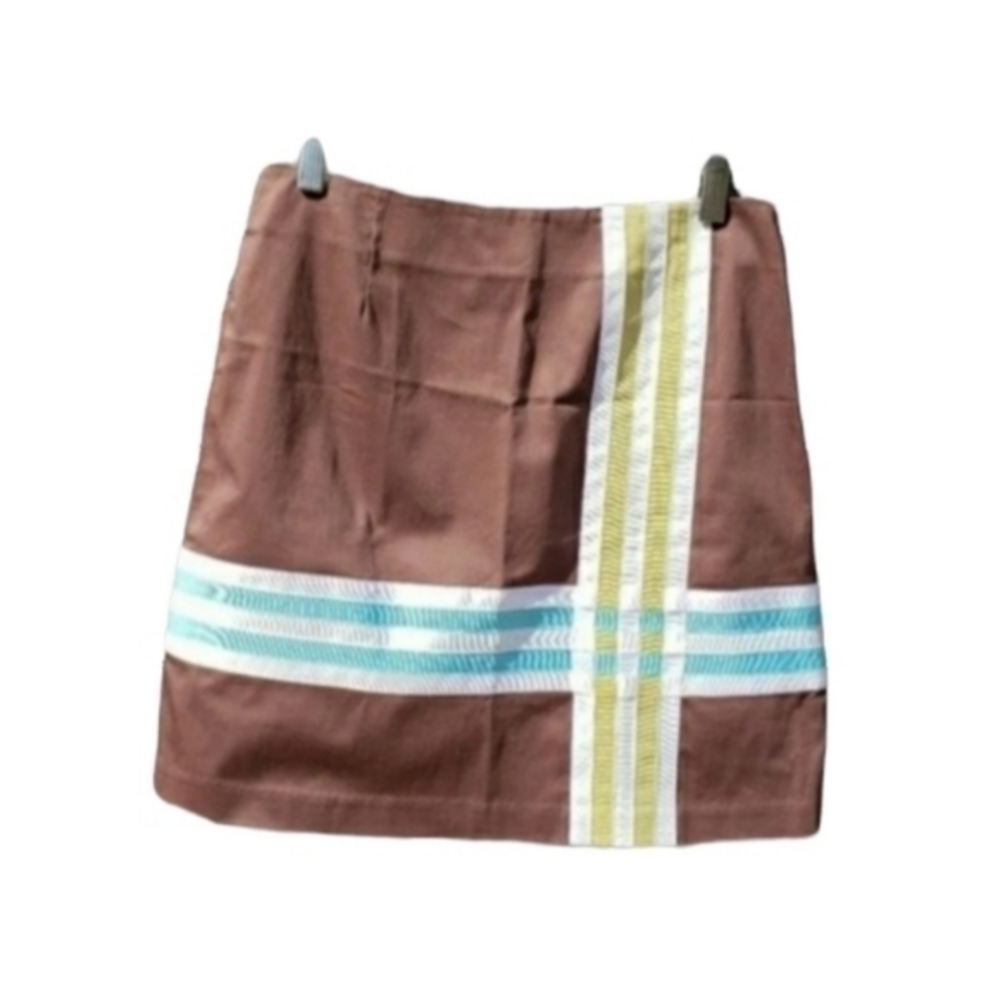 Island Republic Brown Striped Dressy Mini Skirt Small/4 NWT